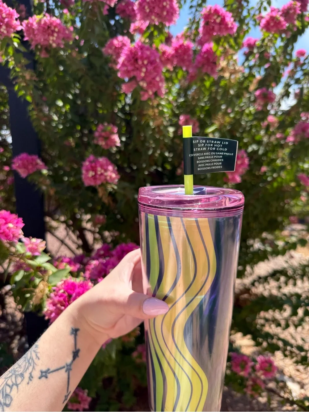 Starbucks Pink Wave Reusable Tumbler with Straw